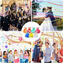 20/10/5 unidades Lanzadores de confeti de cinta de colores lanzados a mano, confeti de papel limpio, serpentinas de papel multicolor románticas, adecuadas para bodas, cumpleaños, fiestas, graduaciones, celebraciones, recuerdos de fiesta - Lanzar serpentinas a mano - Ver 10