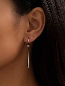 Newsoul 1 Đôi bông tai dài sang trọng bằng bạc Sterling S925/925, trang sức nữ, quà tặng kỷ niệm, trang sức tinh tế. - Bạc - Xem 1