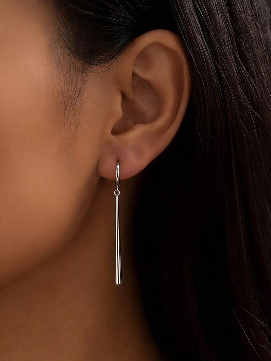 Newsoul 1 Đôi bông tai dài sang trọng bằng bạc Sterling S925/925, trang sức nữ, quà tặng kỷ niệm, trang sức tinh tế. - Bạc - Xem 1