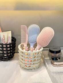 1pc Bathroom Vanity Organizer Tray For Facial Towel, Toothbrush, Cosmetics And Other Toiletries - Multicolor - View 3