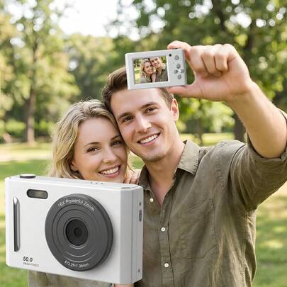 Cámara digital CCD retro, zoom óptico 16X y enfoque automático, para fotografía y grabación de video, capacidad de batería de 700mAh, flash incorporado, 24 filtros divertidos, funciones de MP3 y juegos, soporte multilingüe, regalo perfecto de vacaciones para amigos y damas