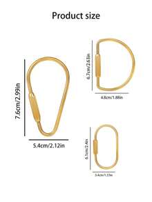 1 Brass Screw Lock Keychain, Universal Brass Keychain Clip Simple Style Key Ring Mountaineering Clip Keychain Unisex Car Keychain Bag Accessory School Cute Gothic Y2K - Multiple Styles - View 8