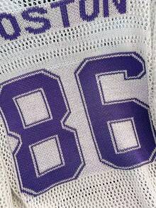 Áo sweatshirt nữ mùa hè dáng rộng, kiểu dáng thoải mái, in số, chất liệu nhẹ, thoáng khí. - Màu tím hoa cà - Xem 10