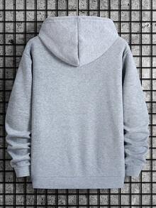 Beautiful Premium Men's Unisex Casual Printed Sweatshirt, New Limited Edition, Fashionable Hoodie With Drawstring, Autumn/Winter Top, Comfortable And Versatile Long-Sleeved Hoodie, Ling Moyun Selection - 淺灰色 - 查看 3