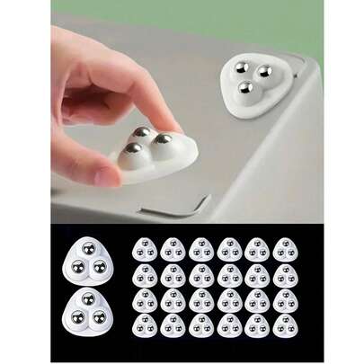 Bộ 4 bánh xe xoay 360° tự dính, siêu dính, thích hợp cho thùng rác, hộp đựng đồ, đồ nội thất, thiết bị gia dụng nhỏ - Chất liệu ABS với bi thép.