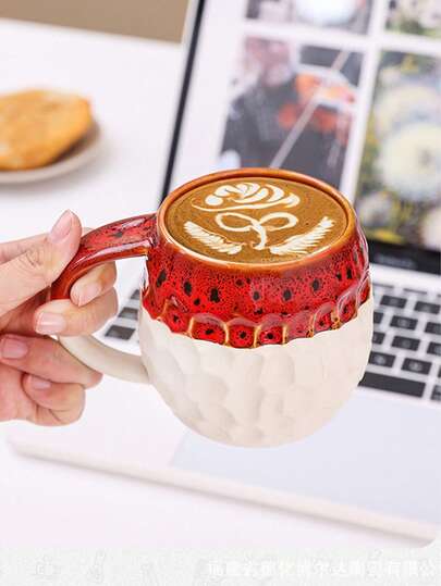1 pieza Taza de café de cerámica personalizada y creativa, taza de cerámica linda e interesante, para uso doméstico, taza de refresco semi-esmaltada para fiestas, taza de té de la tarde, taza de oficina, taza de agua unisex, regalo de vacaciones, útiles escolares
