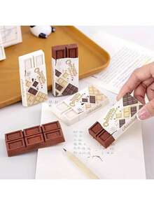 Extra Large Cute Chocolate Erasers, School Stationery, Fun Prize, High Quality Erasers, Student End-Of-Term Christmas Reward Activity Commemorative Small Gift - A - View 5