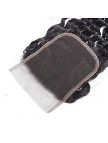 ZHENDEFA 4x4高清透明蕾丝发片，水波纹发片，真人发自由分缝蕾丝发片，未经加工的巴西原生真人发接发，150%密度，自然黑 - SNatural - 查看 6