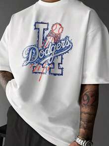 [L0s Angeles Dodgers Merchandise T-Shirt] A Must-Have Outdoor Sports T-Shirt For Baseball Fans | High-Quality Thick, Loose-Fitting T-Shirt - 白2 - 查看 1