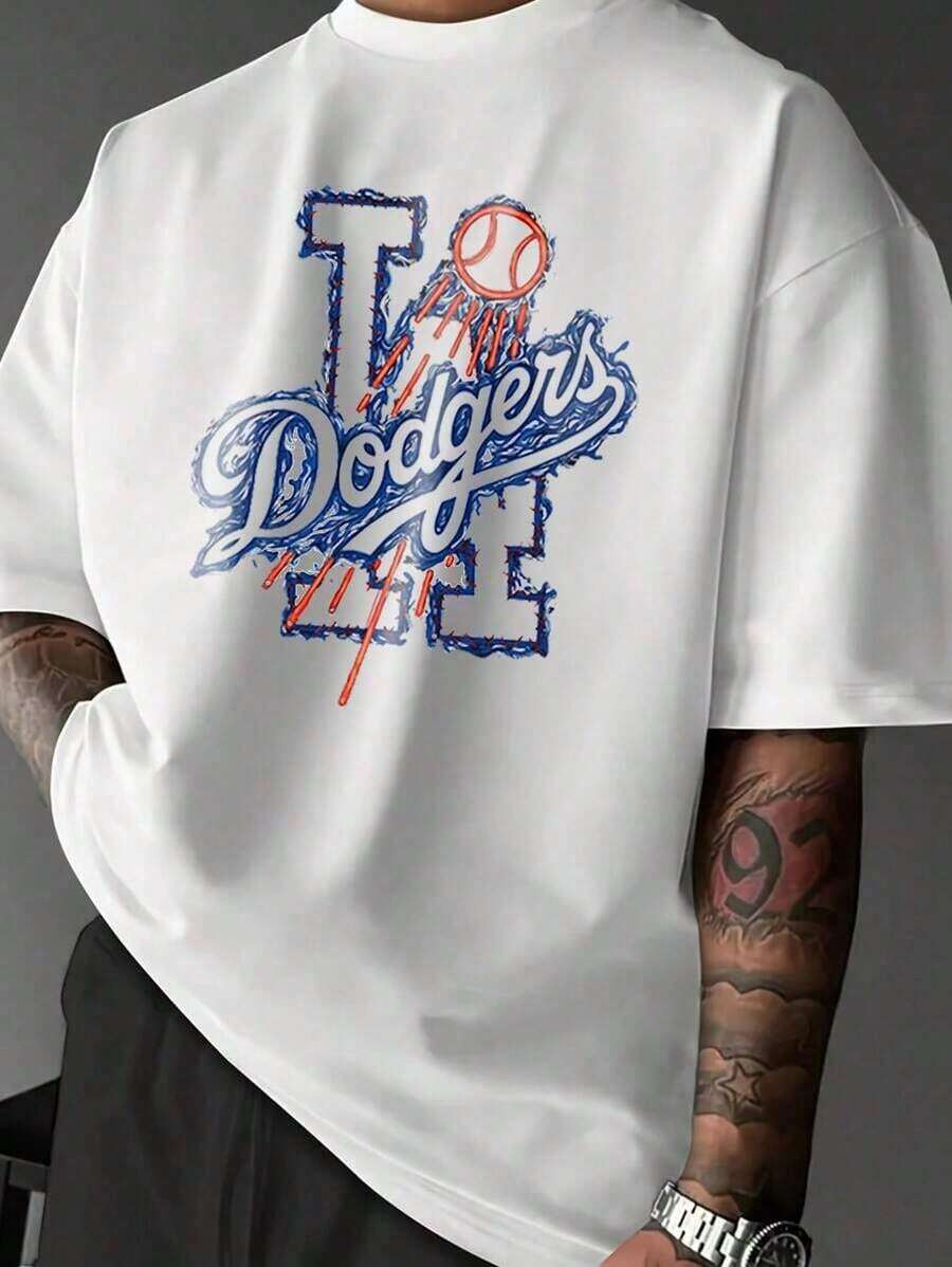 [L0s Angeles Dodgers Merchandise T-Shirt] A Must-Have Outdoor Sports T-Shirt For Baseball Fans | High-Quality Thick, Loose-Fitting T-Shirt - 白2 - 查看 1