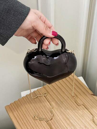 New Acrylic Mini Handbag, Fashion Tote Bag, Personalized Heart-Shaped Clutch, Celebrity Evening Bag, Crossbody Chain Bag