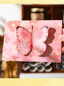 3D Butterfly Greeting Card, Foldable DIY Envelope Card, Elegant Ins Style, Suitable For Birthday, Couple, Blessing - A - View 2