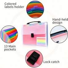 13-Compartment Folder, Portable Design, For Organizing Exam Papers And Documents, Categorizing Student Materials, Simple Yet Stylish, Attractive Design. - A4 - View 6