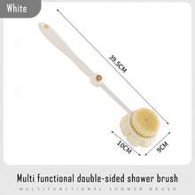 长柄双面沐浴海绵刷，泰迪熊造型淋浴刷，软毛清洁工具，家用 - 查看 3