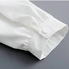 1件女士黑色轻薄透明披肩，镂空性感简约时尚透气可拆卸假领彼得潘领，优雅雪纺春夏款，适合节日、旅行等场合。 - 荷葉邊襯衫領白色 - 查看 11