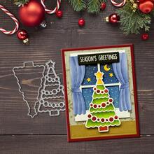 创意圣诞树模具，DIY剪贴簿相册和压花模板，贺卡制作工具，卡片纸切割工艺品，礼品卡制作模板模切。 - 銀色 - 查看 4