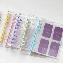 A5 Carpeta metálica rosa dorado transparente con hoja, Carpeta A5 con páginas de recambio, Álbum de pegatinas, Libro de pegatinas transparente, Libro de pegatinas, Bolsa de almacenamiento de fotos, Álbum de fotos, Planificador de presupuesto, Diario, Cuaderno, Suministros de oficina - A5 - Ver 5