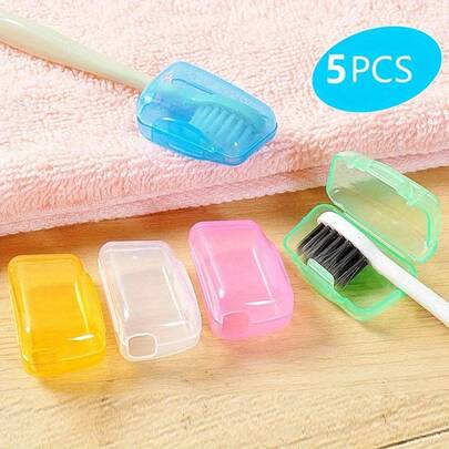 Five-Piece Portable Toothbrush Case – Durable Travel Toothbrush Storage Box, Unscented, Easy-To-Clean Toothbrush Holder, Designed For Personal Care And Hygiene