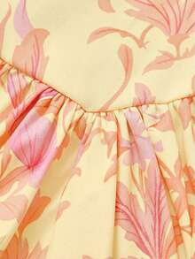 Elegant Floral Print Dress, Casual Dresses For Women, Vacation Dress, Elegant Dresses For Ladies Summer - Yellow - View 9