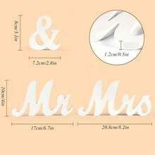 3 件套白色木质 Mr. & Mrs. 标志套装 - 非常适合婚礼招待会、宾客桌和家居装饰、婚礼派对装饰、结婚礼物、重要节日场景装饰 - 也非常适合周年纪念派对、情人节、婚礼拍照道具、婚礼装饰套装、婚礼餐桌装饰（Mr. & Mrs. 大号标志）、招待会仪式木质字母装饰、婚礼餐桌装饰 - 也非常适合周年纪念庆祝派对、情人节等！ - 3件/套 - 查看 5