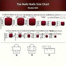 24-Piece Wearable Nail Set With White Edges, French Floral Manicure, Wearable Toenail Patches - 1-60 - Xem 7
