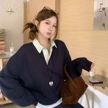Women Blouses & Shirts - Navy Blue - View 6
