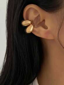 2pcs Gold & Silver Metal Rimmed Earring Set For Women - Gold 2 - View 1