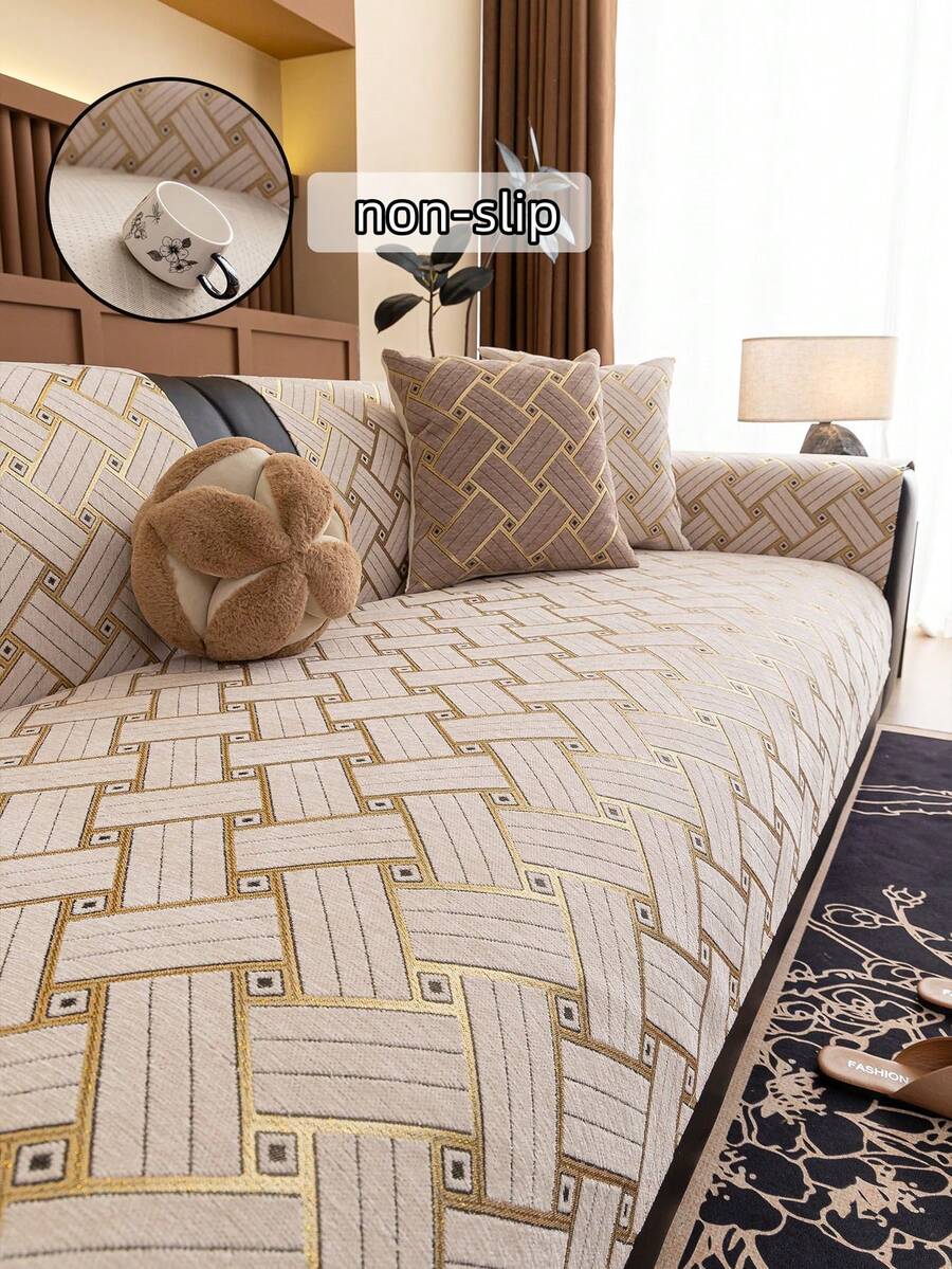 1pc Luxury Modern Sofa Cover - Pet-Proof & Breathable - Suitable For Living Room/Bedroom/Office Home Decor