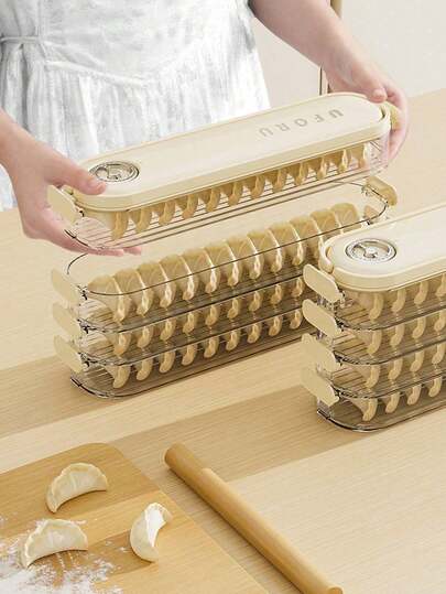 Dumpling Storage Box, Freezer- Dumplings Quick Freeze Storage Tray, Multi-Layer Ravioli Preservation Box, Kitchen Refrigerator Organization Container