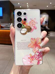 1pc Lily Flower & Sea Turtle Pattern Android Phone Case, Precise Camera Cutout Compatible With Samsung Galaxy S25 Ultra/Galaxy S24 Ultra/S24/S23 Ultra/A56 5G/A55 5G/A52s 5G/A26 5G, Nothing, Pixel, Protective Cover - Multicolor - View 4