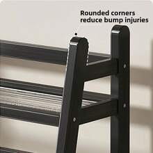 1pc Double-Deck Desktop Storage Rack, Wooden + Acrylic Material, Large Capacity Cup Holder, Multi-Function Dual-Layer Shelf, Spice Rack, Vanity Organizer, Open Storage, Trapezoid Design, Suitable For Living Room, Coffee Corner, Bar, Vanity, Kitchen Counter, Office - View 6