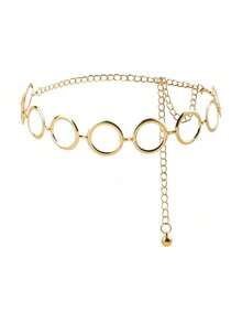 Cadena de cintura de metal hueco minimalista para mujeres, estilo playa y palacio - A - Ver 9