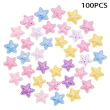 100 Stück Glitzer Stern Applikationen, 5 Farben glänzende Stern Patches für Basteleien, DIY Haarspangen, Stirnbänder, Wasserflaschen, Handyhüllen, Scrapbooking & Geschenkverpackung - selbstklebend & zum Aufnähen als Verzierung für Y2K Ästhetik Dekoration - Fünfzackiger Stern - Übersicht 12