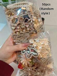 50/24/16/8pcs Set Elegant Faux Pearl Bow Hair Clips, French Style Hair Accessories, Suitable For Daily Wear [Random Mix] Claw Clips, Suitable For School, College, Winter Women's Outfit, Cute Bow Design, Hairpin - Multicolor - View 13