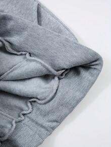 Men's Casual Eagle Print Fleece Jogger Pants With Pocket And Drawstring - Màu Xám nhạt - Xem 7