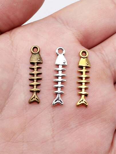 20 chiếc mặt dây chuyền hình xương cá 23x5mm dùng để làm trang sức DIY, vòng cổ, móc khóa, dây điện thoại, vòng tay, phụ kiện làm đồ thủ công mỹ nghệ.