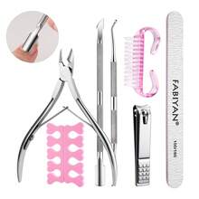 7pcs/Set Nail Care Tool Kit, Nail Clippers, Cuticle Nipper, Nail File, Finger Separators, Nail Brush, Nail Care Tools Set - Multicolor - View 1