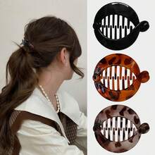 3pcs Small Acrylic Curved Hair Clips, Suitable For Women With Thin Hair, Sturdy And Non-Slip - Multicolor - View 3