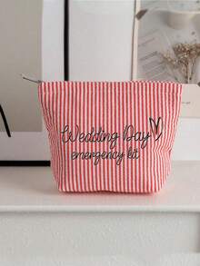 1 túi đựng đồ trang điểm khẩn cấp cho cô dâu - Túi đựng mỹ phẩm bằng polyester cá nhân hóa, nhẹ, có khóa kéo, có thể giặt máy, không phai màu, có thể gấp gọn - Túi đựng đồ vệ sinh cá nhân màu trắng thời trang, túi trang điểm, túi đựng đồ trang điểm bền, quà tặng Ngày của Mẹ, đồ dùng cần thiết cho ngày lễ, quà tặng cho mẹ - Nhiều màu - Xem 10