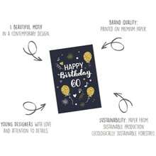 Seidel 高级版 60 岁生日贺卡，附信封。生日贺卡，祝您生日快乐，男女皆宜。 - A - 查看 3