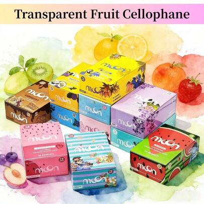 11卷什锦水果味透明卷烟纸，包含巧克力、芒果、蓝莓、草莓等热门口味。水彩插画包装营造温馨氛围。居家、旅行、户外活动的理想伴侣。柔韧耐用，使用便捷。多种颜色和尺寸可选。兼具实用性和美观性。畅销吸烟配件，深受香烟爱好者喜爱。