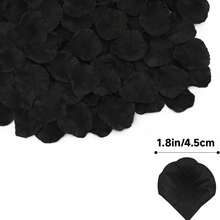 Pétalos de rosa negros - Pétalos de rosa artificiales y realistas para propuesta de boda, compromiso, noche romántica, aniversario, Día de San Valentín, Día de las Amigas, decoración del hogar y fiestas - A-Negro - Ver 8