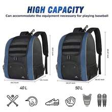 mochila deportivaMALETIN Mochila de Béisbol Mochila Beisbol Hombre con Grand Capacidad para Béisbol Guantes Casco Batuta y Zapatos Mochila Béisbol para Adultos y Jóvenes Regalos Deportivos al Aire Libre 40L - Negro 40L - Ver 4
