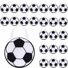 1/5/10 piezas Bolsas de regalo con asa con tema de fútbol - Bolsa de regalo redonda portátil para temas deportivos de fútbol - Bolsas de fiesta de poliéster para eventos deportivos, gimnasio, viajes y uso diario - fútbol americano - Ver 1