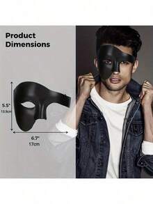 Multicolored Opera Phantom Half-Mask | Retro Antique-Tone Halloween Party Props For Male Cosplay Performances Face Mask - View 4