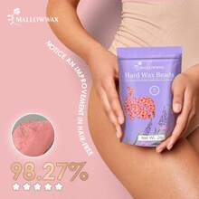 Mallowwax Hard Wax Beads For Hair Removal, 2LB U2013 Premium Hair Removal Wax Refill For Sensitive Skin With Rose Formula, Ideal For Facial And Brazilian Areas - ColorM - 查看 5