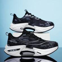 L.S.W.P Professional Running Shoes, Featuring Carbon Plate Technology, Lightweight & Cushioned, Non-Slip Rubber Outsole, Breathable White & Purple Gradient, High-Performance, Suitable For Fitness Training, Unisex All Season - Black - View 14