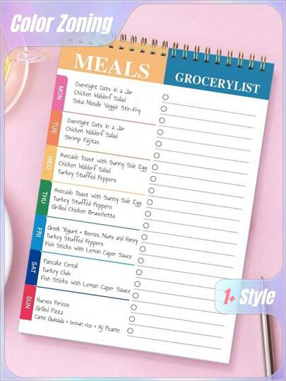 1pc Meal Planner Notebook | 5.6x8.5 Inches, 90 Pages, Weekly Meal Planner, For Organized Weekly And Daily Meal Planning