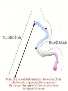 Interactive Cat Toy - Soft Plush Cat Teaser Wand, Suitable For Kitten Play, Pet Entertainment & Exercise Supplies - Multicolor - View 3