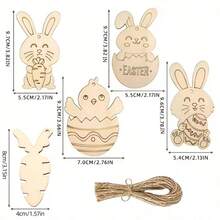 10/20件套混合木制兔子装饰品，包含木板、麻绳、100个绒球、2张彩色钻石贴纸、12支彩色笔，可用于DIY手工制作，适合所有季节，可用于生日、礼品标签、节日派对、复活节装饰等场合。 - 鏤空彩蛋 - 查看 9